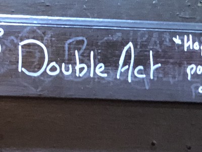 Listener 4753 double act on pub blackboard