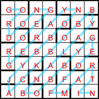 Listener 4777 grid with all letters